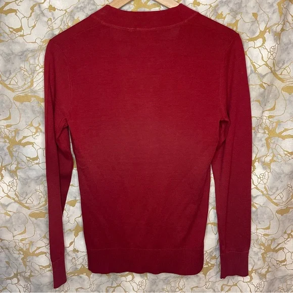 Tory Burch Red Cotton Cardigan Sweater Women's Size S - Picture 2 of 7